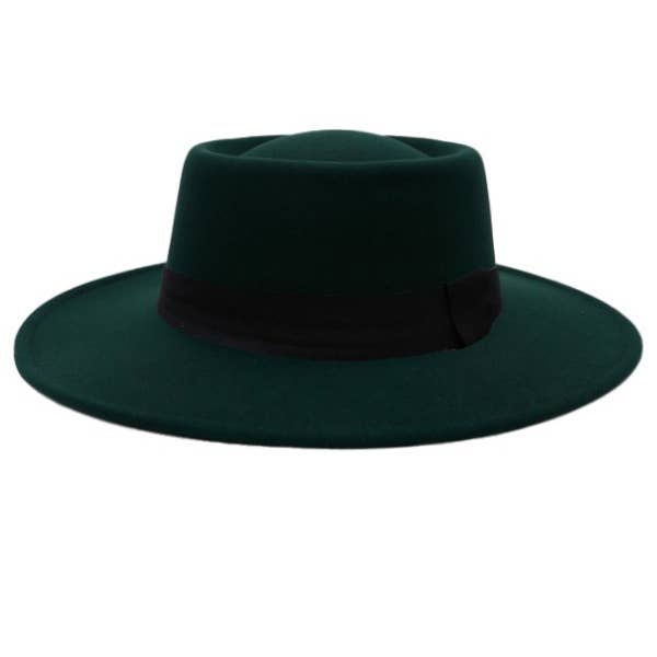 Cap Zone - Wholesale Fedora - Women's - Bolero Felt Pork Pie Crown Hat-Black Band14