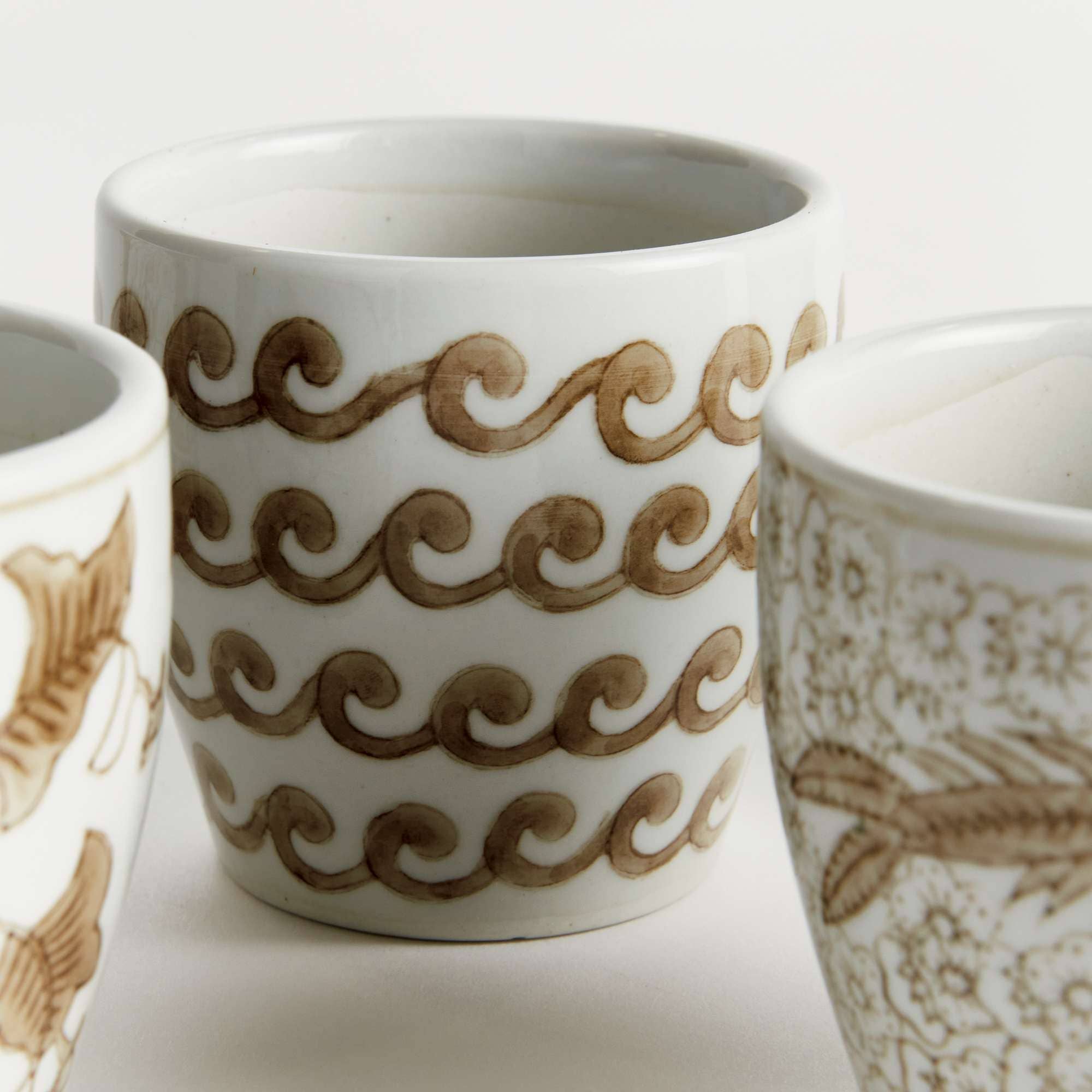 Napa Home & Garden - Wholesale Indoor Pot - Province Mini Flower Pots, Set of 6 - Brown & White Ceramic5