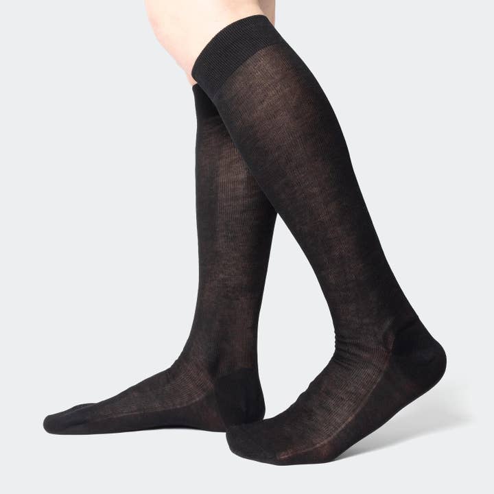 100% Filo Scozia Cotton 1:1 rib Knee High socks - Made in Italy (881) for wholesale by Ciocca