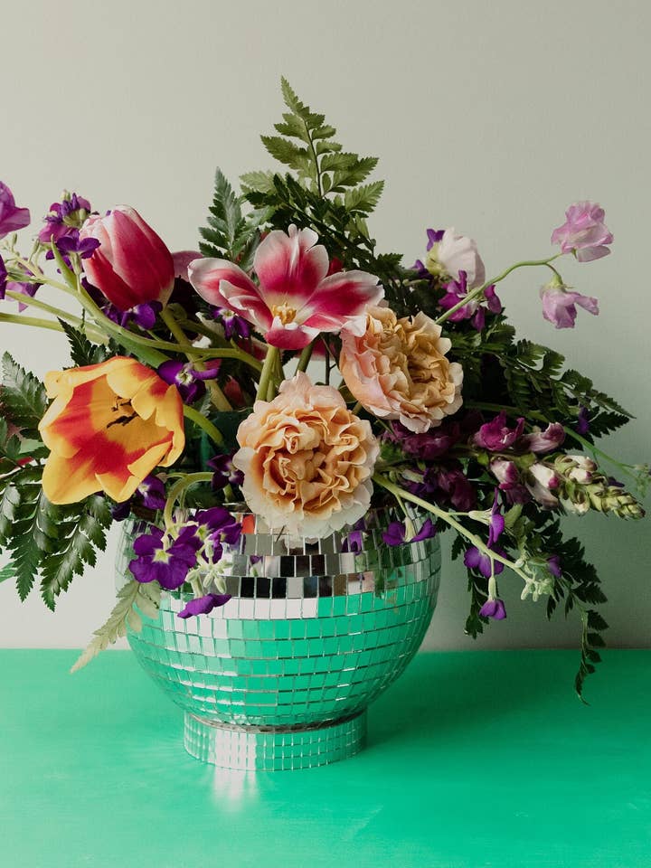 8-Zoll-Pflanzgefäß mit Discokugel für den Großhandel von PrissyEm Disco Party and Barware