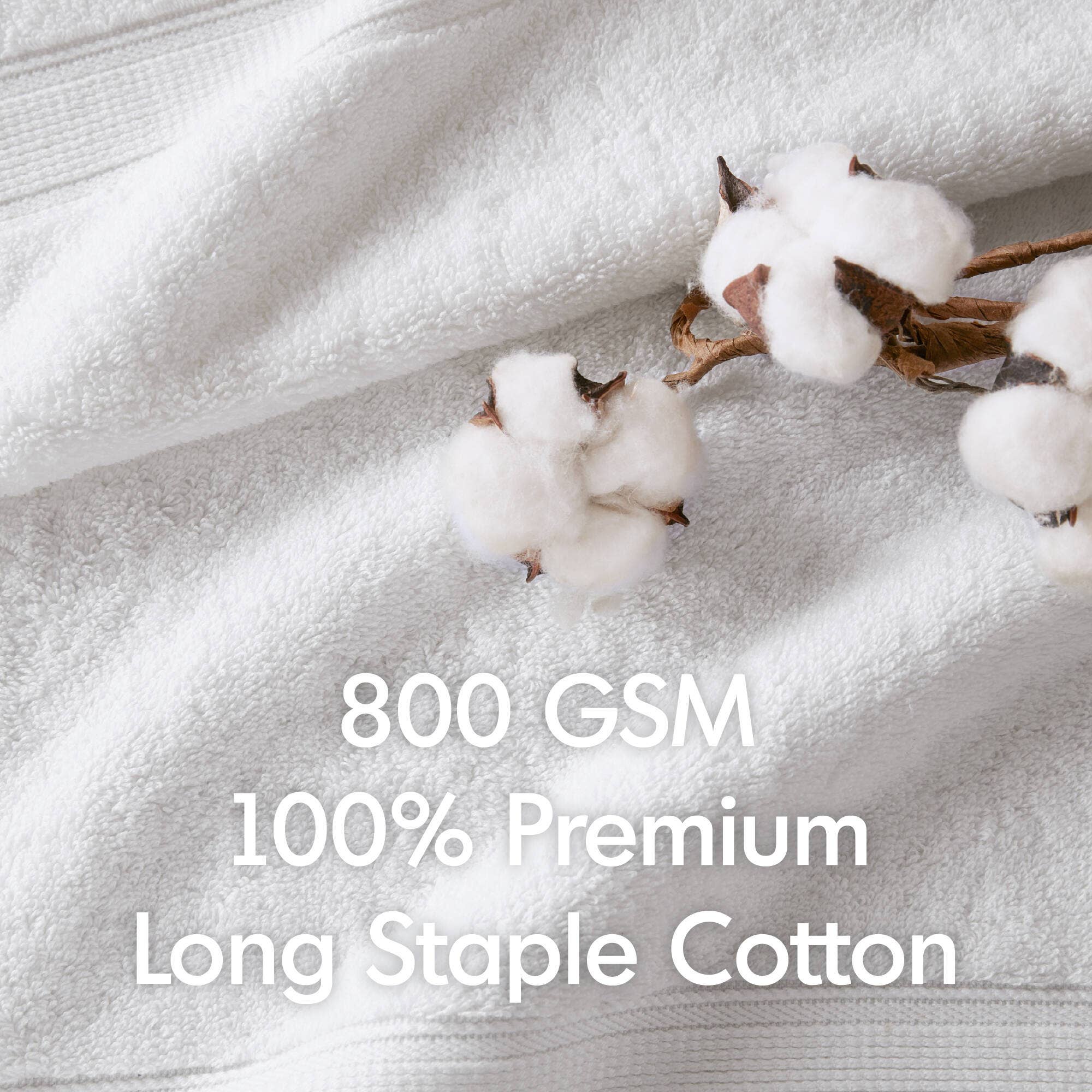 Olliix - Wholesale Towel Set - 800gsm Oversized 2-Piece Bath Towel/Bath Sheet Set, White6