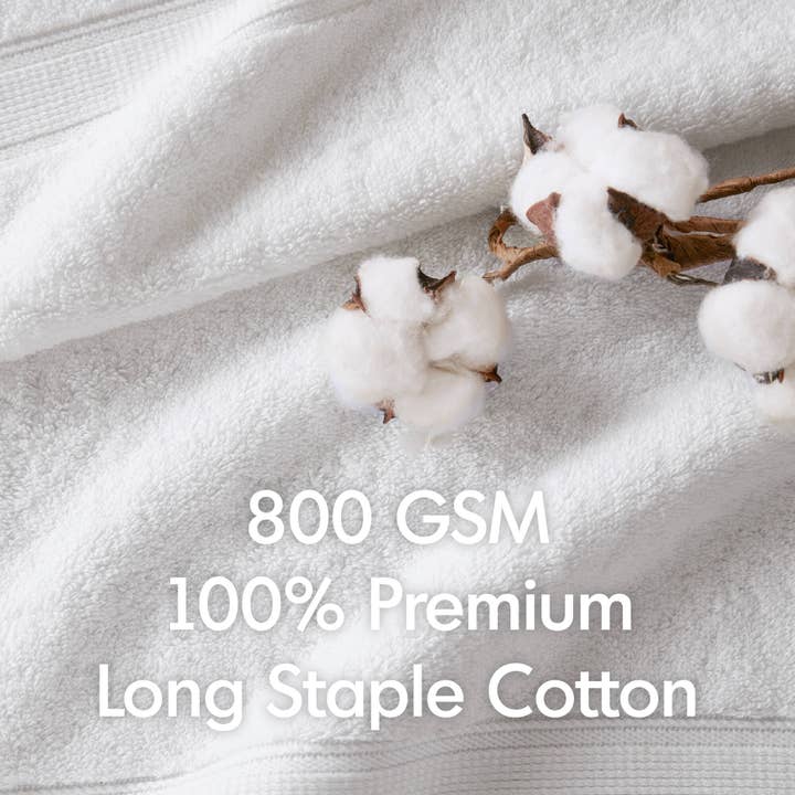 Olliix - Wholesale Towel Set - 800gsm Oversized 2-Piece Bath Towel/Bath Sheet Set, White6