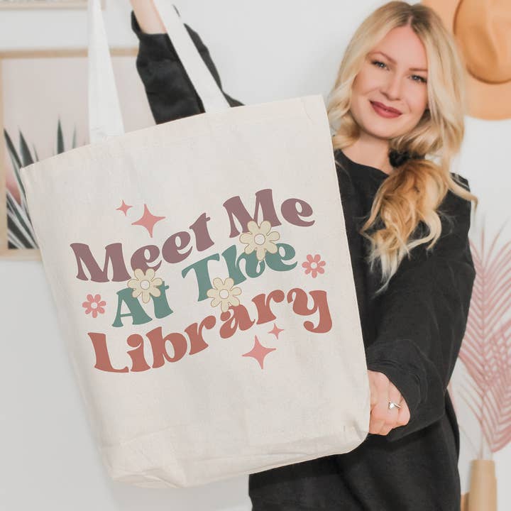 At The Library Tote Bag for wholesale by Lucky Luna Apparel