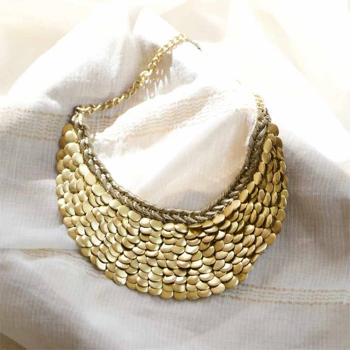 Cleopatra Bib Necklace - Champagne Bubbles for wholesale by Studio Anai
