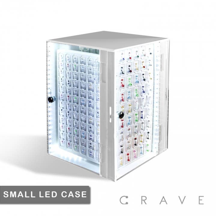 CRAVE BODY JEWELRY - Wholesale Jewelry Stand & Display - 252 PCS BODY JEWELRY FOUR-SIDED TRAY LED CASE