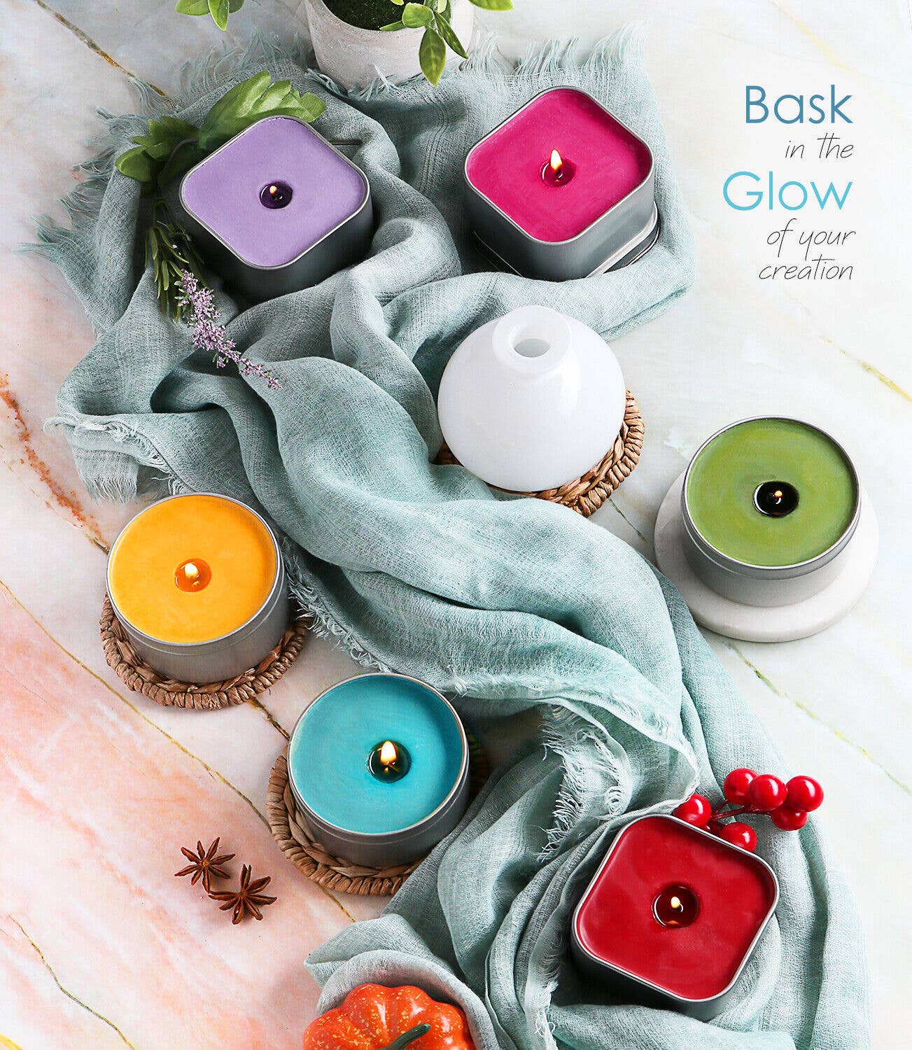 Lelaffet - Wholesale DIY Craft Kit - Candle Making Kit, Soy Wax Flakes, Wicks, DIY 5