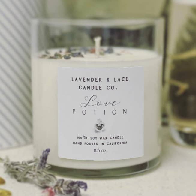 Love Potion Candle for wholesale by Lavender & Lace Candle Co