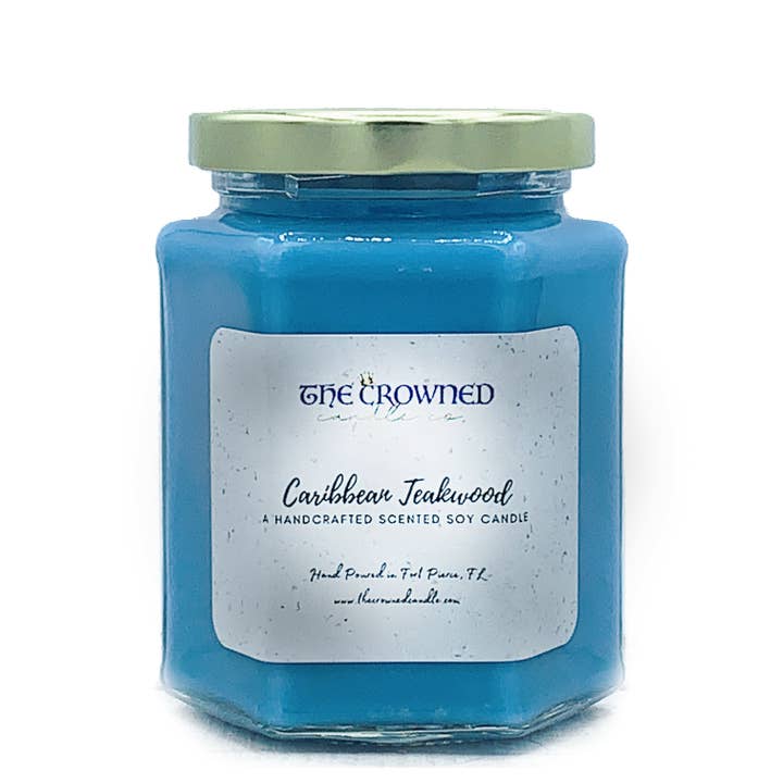 Caribbean Teakwood Soy Candle for wholesale by The Crowned Candle Company