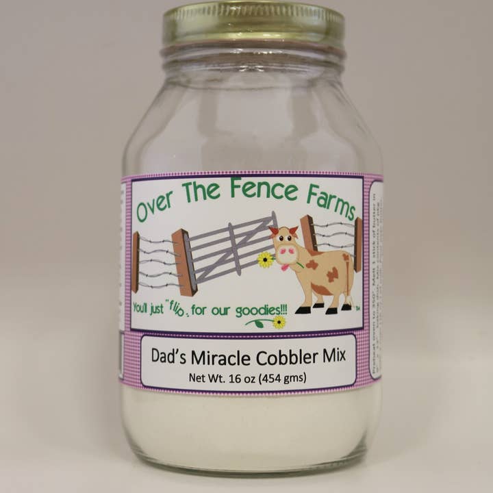 Over The Fence Farms - Wholesale Cake mix - Dad's Miracle Cobbler Mix (Jar)