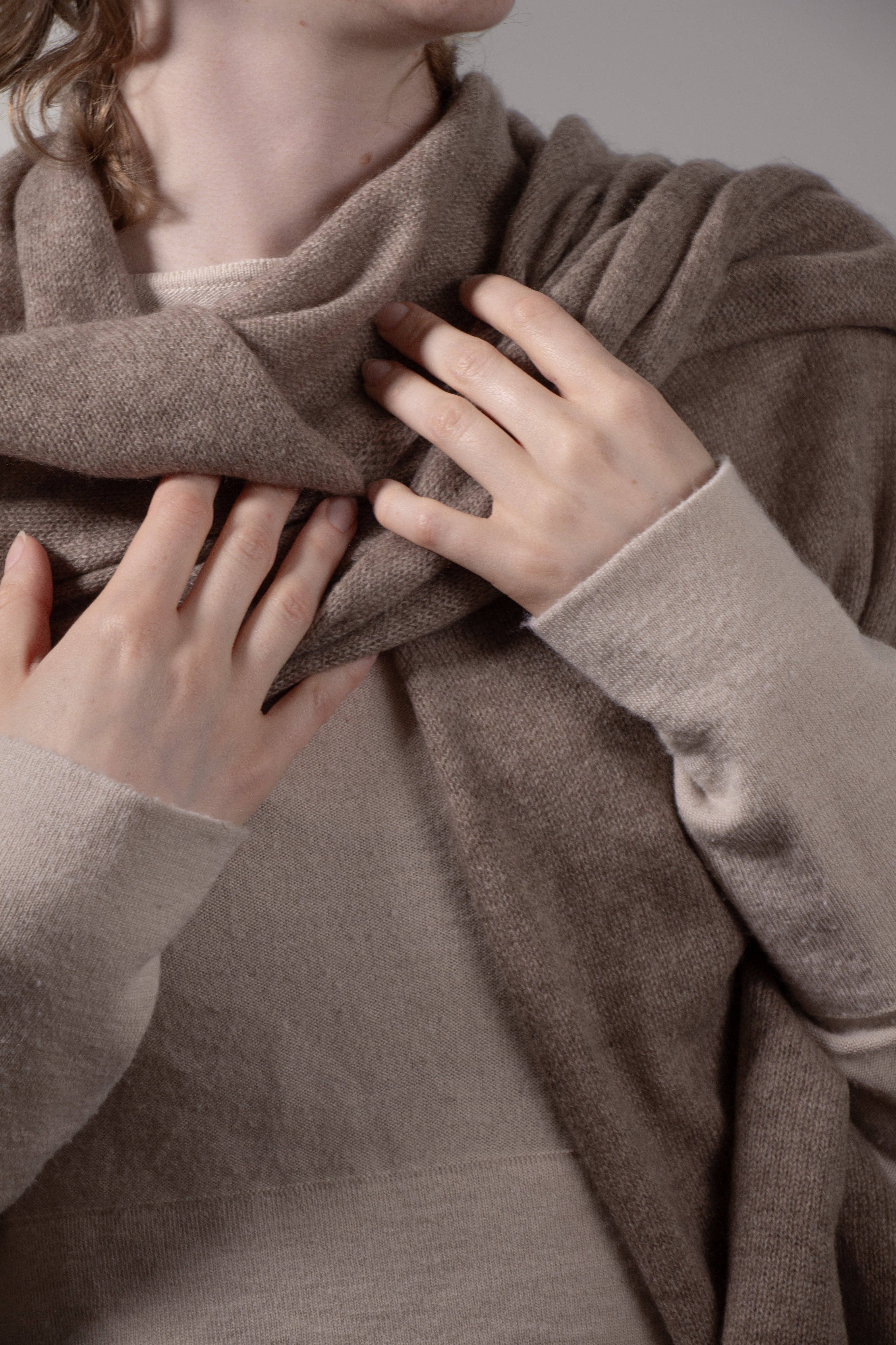 elenomad - Wholesale Scarf - Unisex - LOOSE EDGE - 100% Pure Cashmere Knitted Wrap Scarf , 60*180 cm8