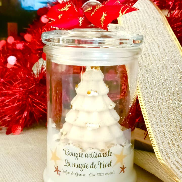 LNDECO - Wholesale Jar/Filled Candle - Christmas candle in a candy jar with tree decoration4