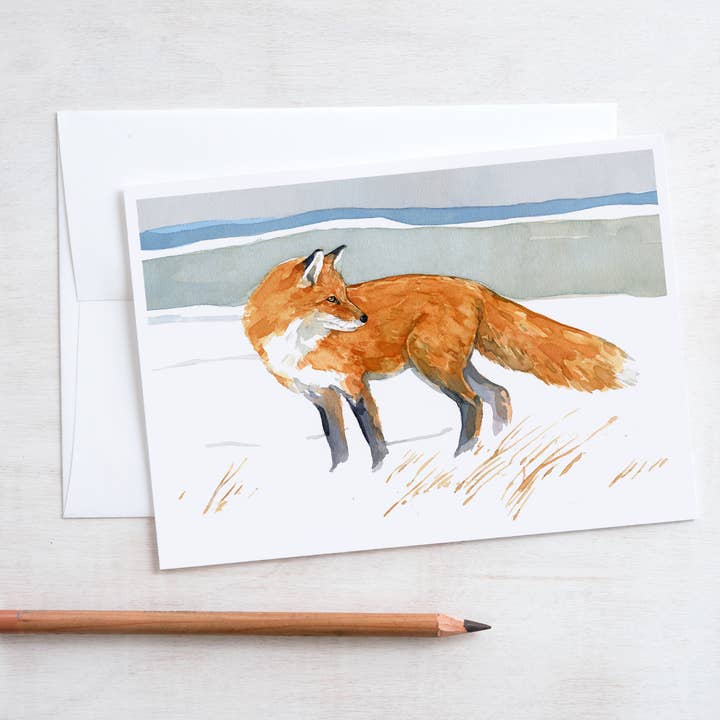 Red Fox Winter Field Card for wholesale by Studio Tuesday