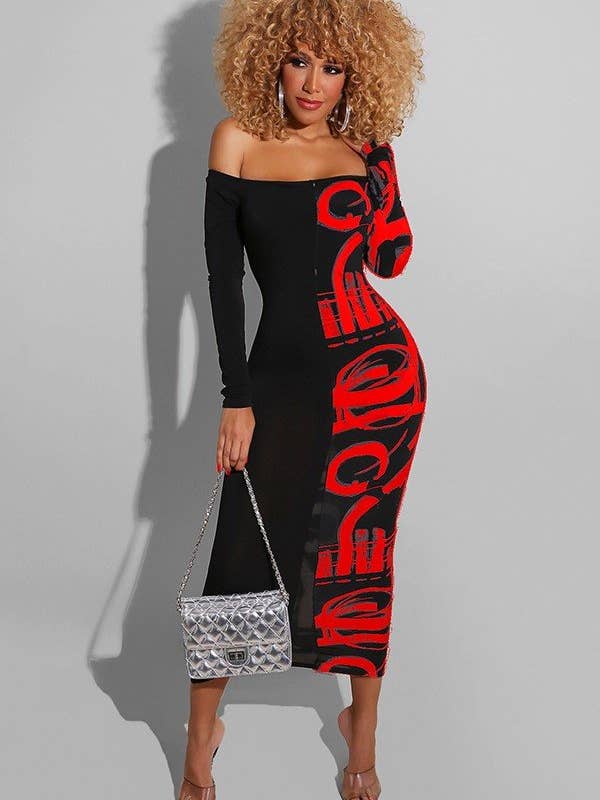 Aria Romance - Wholesale Dress - Women's - Patchwork Musical Note Dress5
