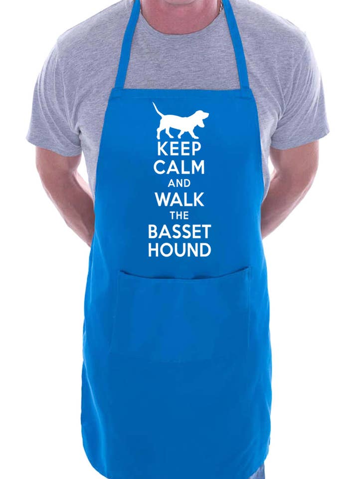 Keep Calm e Walk Bassett Hound Dog BBQ Avental de culinária por atacado de Print4U