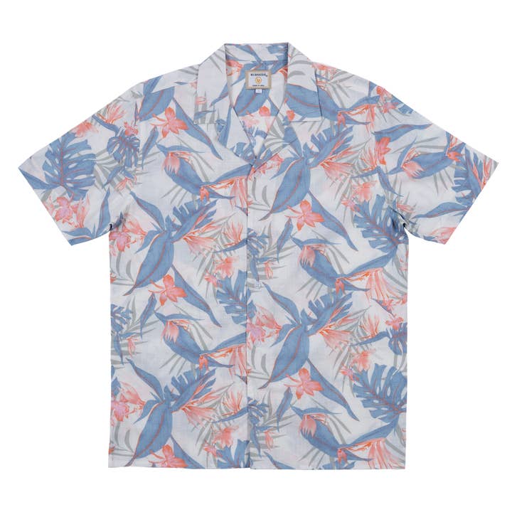 Herre S/S Printet Struktur Vævet Skjorte for engroshandel hos Burnside