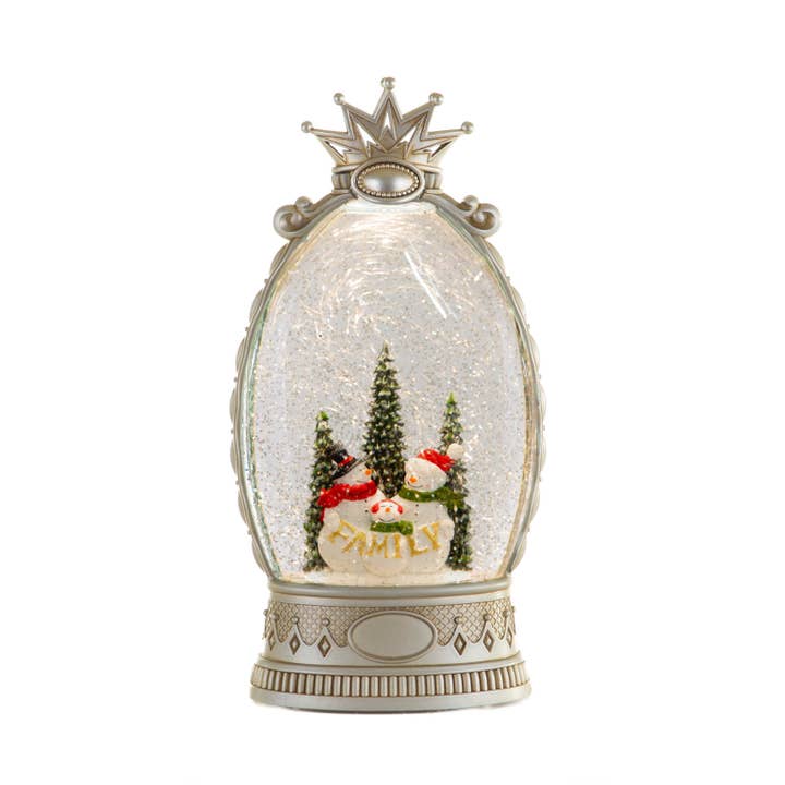 Starlight Collection - Wholesale Snow Globe - Musical Silver LED Snowman Family Snow Globe4