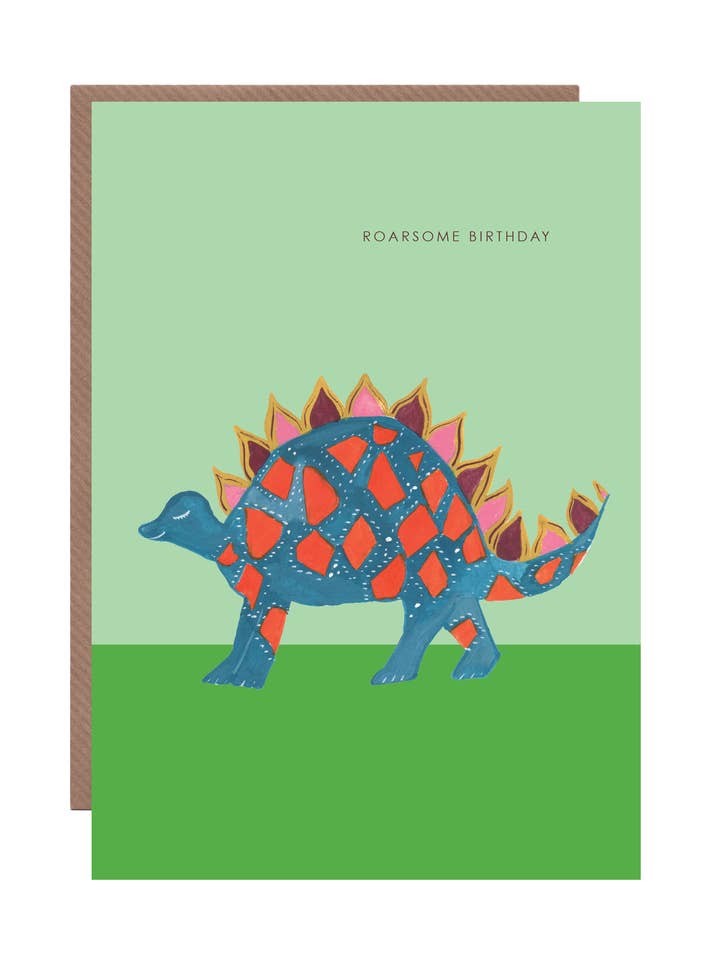 'Dinosaur Roar' Birthday Greetings Card for wholesale by Hutch Cassidy