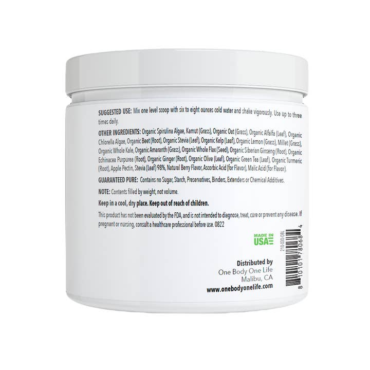 One Body One Life - Wholesale Protein/Superfood Powder - Holisti-Greens Organic Mega Blend