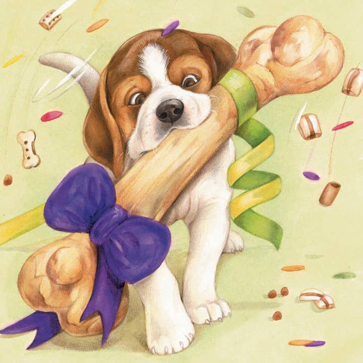 Carte carrée - Fête. Contente d'avoir été autorisée à venir, j'ai apporté un petit quelque chose pour la vente par Animal Prints