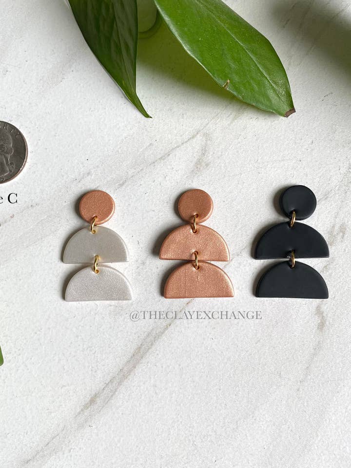 Half Circle Drops for wholesale by The Clay Exchange