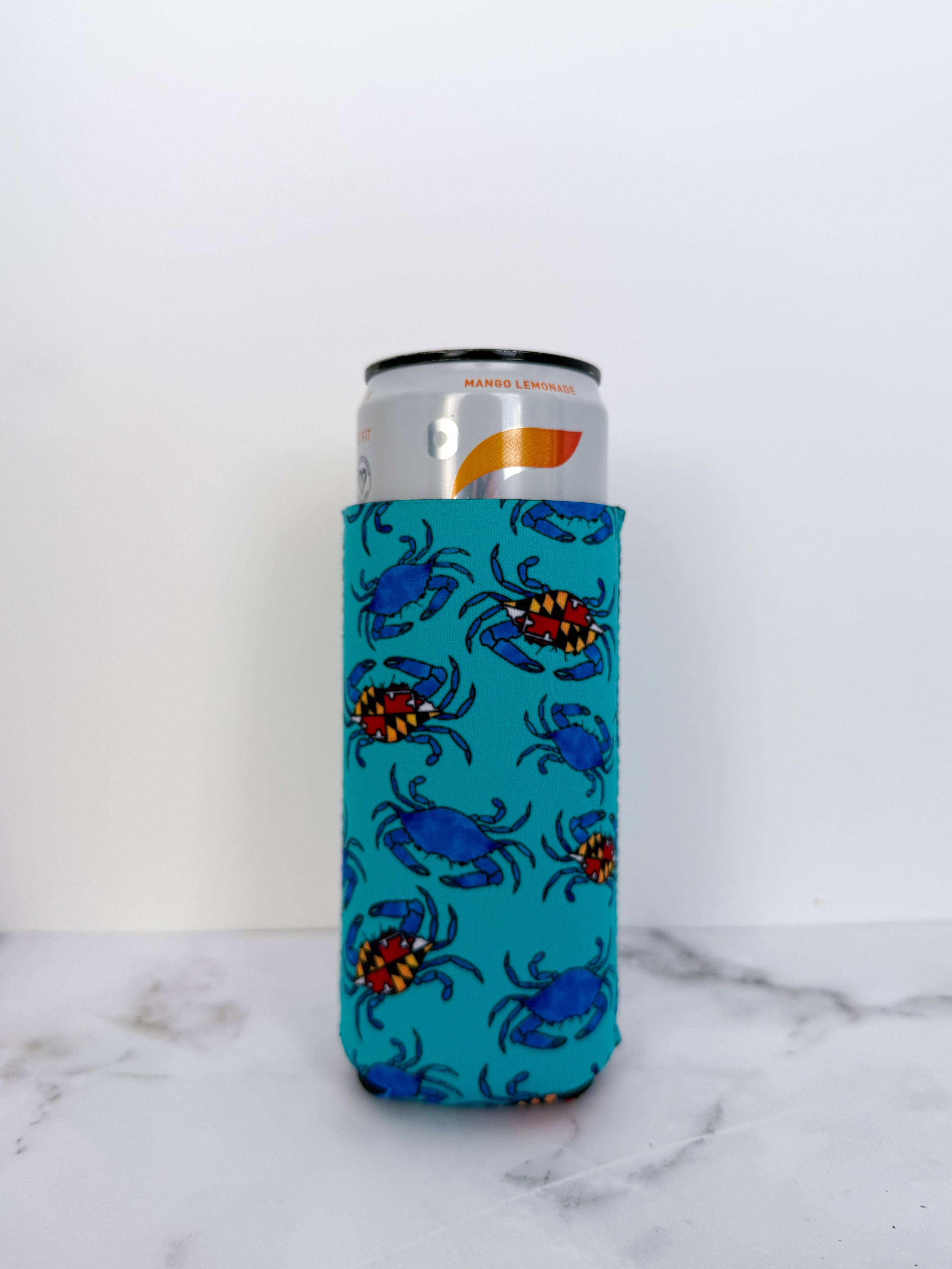 Jami Creates - Wholesale Drink Huggers & Koozies - Maryland Blue Crab Skinny Can Cooler Koozie2
