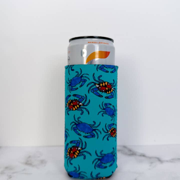 Jami Creates - Wholesale Drink Huggers & Koozies - Maryland Blue Crab Skinny Can Cooler Koozie2