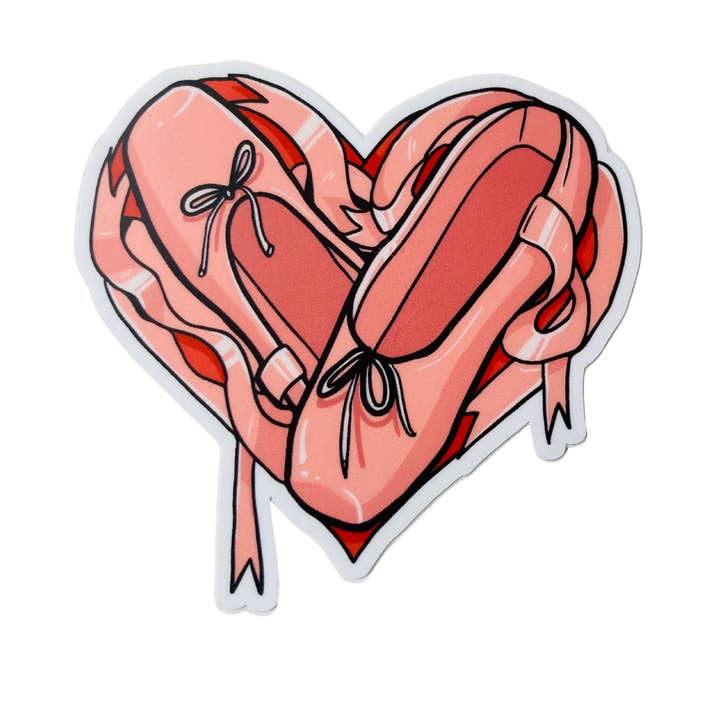 Denali & Co. - Wholesale Sticker - Dance Pointe Shoe Love Sticker, 3" x 2.9"