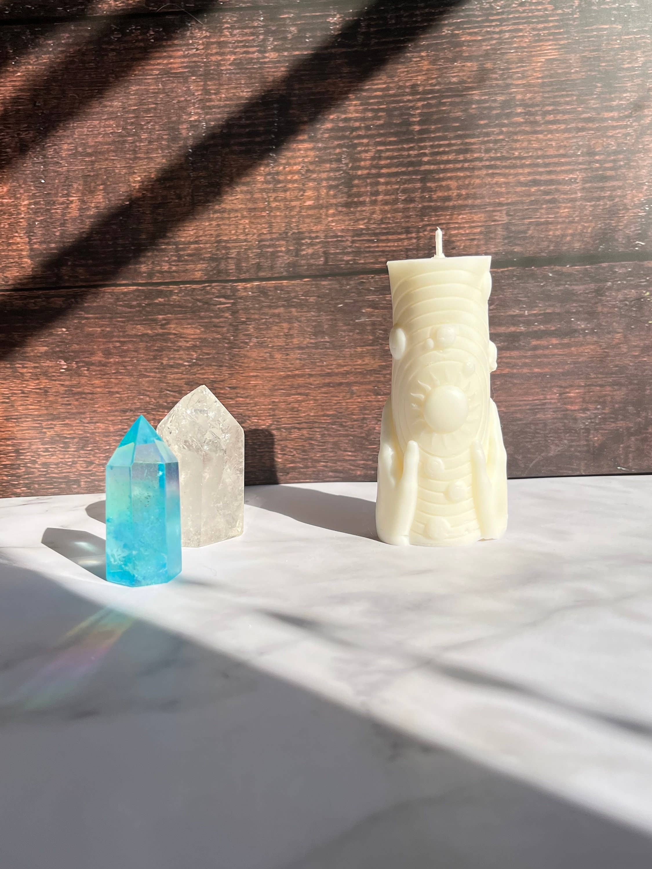 Beauty and the Moon - Wholesale Novelty Candle - Astrology Astronomy Solar System Beeswax Candle5