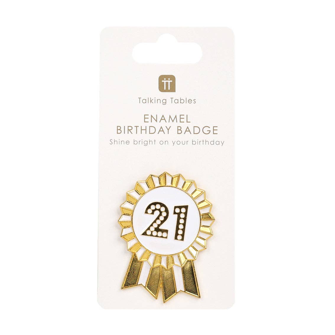 Talking Tables USA - Wholesale Party Favor - Gold Enamel Birthday Pin Badge - 21 | Birthday Party |0