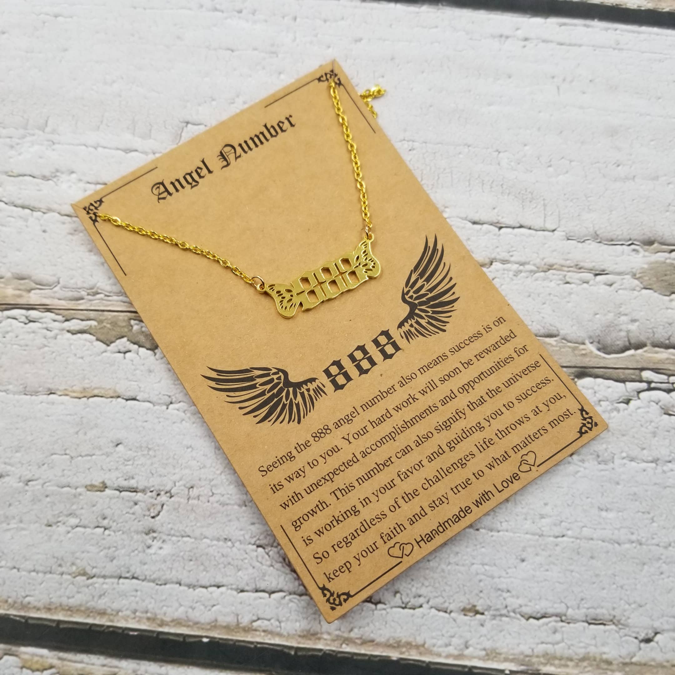 Treasure Wholesale – Colar pingente/pendente por atacado – Colar de Bênção com Número de Asas de Anjo7