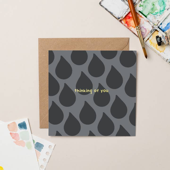Thinking of You card with Gold Foil for wholesale by lil wabbit