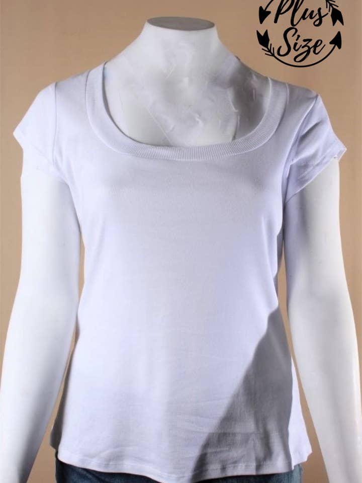 Women's Plus Size Scoop Neck Short Sleeve Shirt for wholesale by Good Stuff Apparel