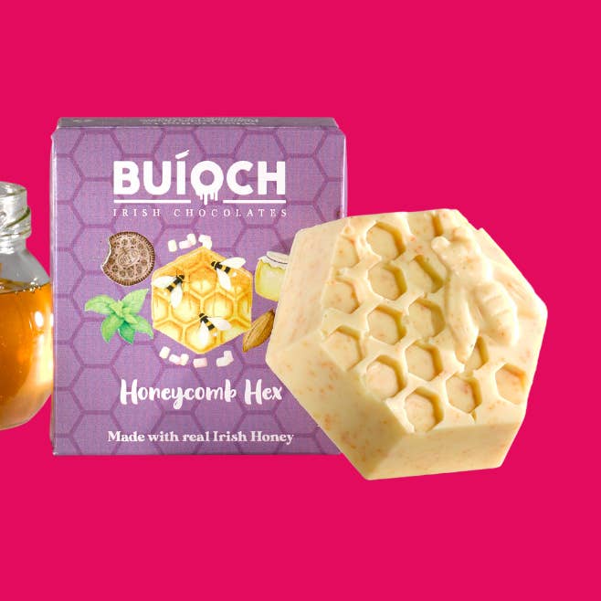Honeycomb Hex - White Chocolate for wholesale by Buíoch Irish Chocolates
