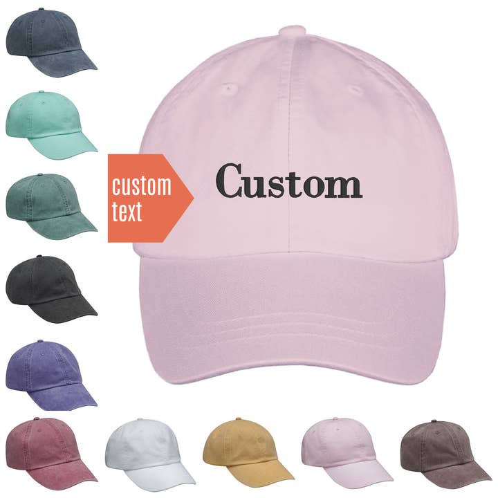 Custom Text Classic Font Dad Hat - Embroidered Ball Cap for wholesale by Gracie Designs