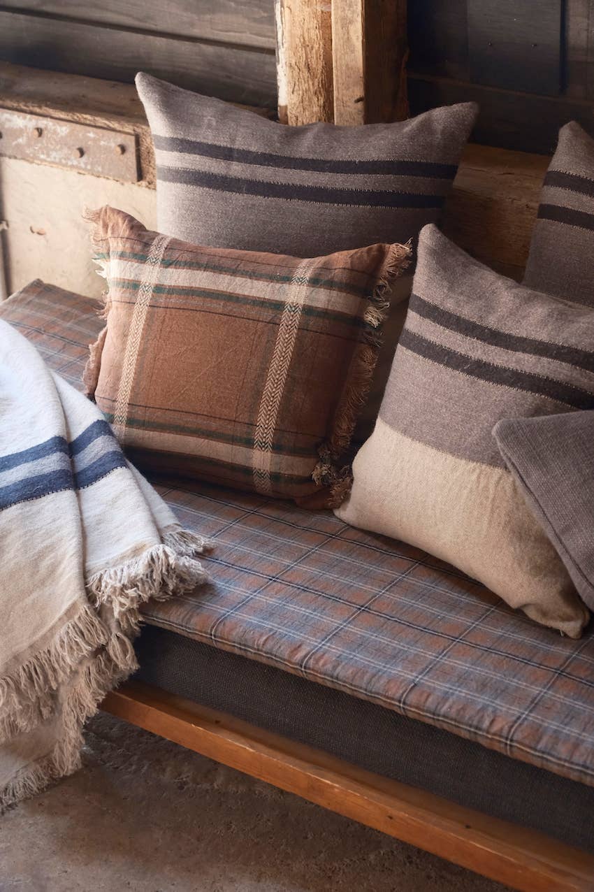 Libeco Home - Wholesale Throw Pillow Cover - Rowan Pillow cover Check 44x44cm 100% linen5