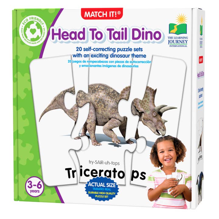 The Learning Journey - Wholesale Puzzle - Kids - Match It! Head to Tail Dinos