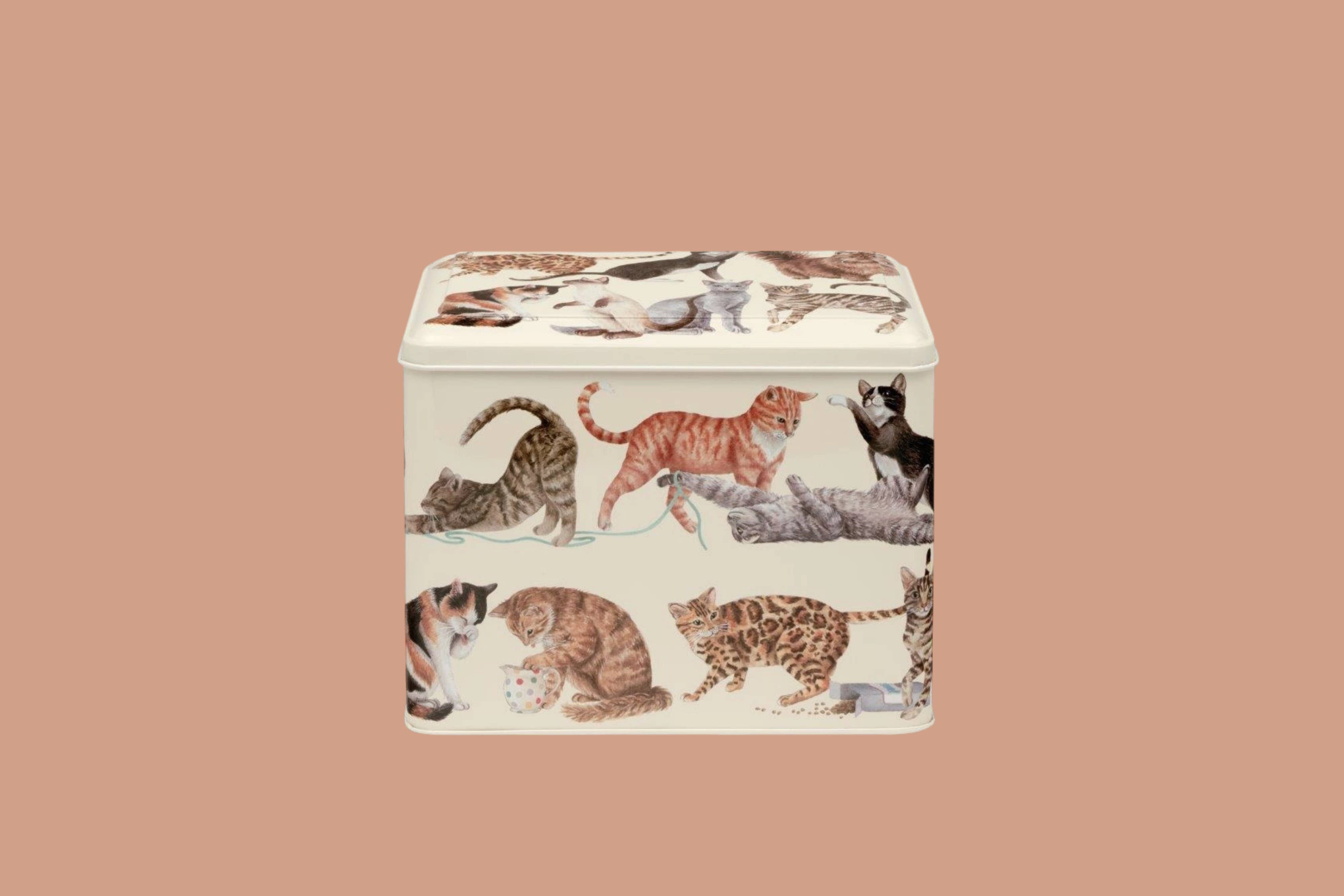 Tin Treats – wholesale Kitchen storage/organiser – Emma Bridgewater - Cats Extra Large Caddy Tin with Biscuits1