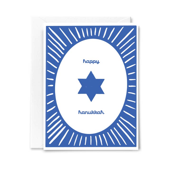 Happy Hanukkah Star Card for wholesale by Studio Conroy