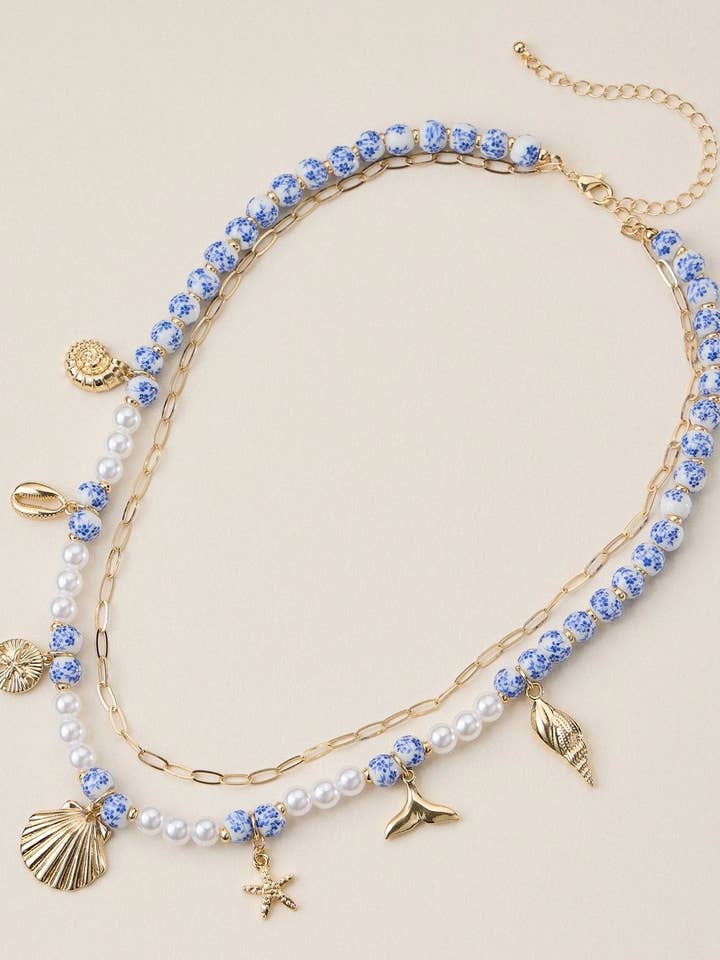 Seaside Charm Layered Bead Necklace for wholesale by Desert Sage Swim