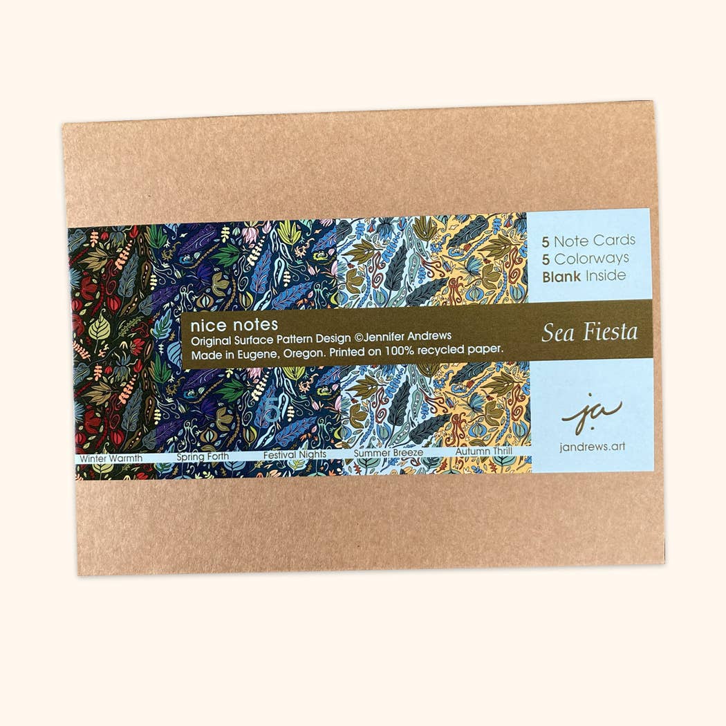 J. Andrews Art & Design - Wholesale Stationery/Notecard Set - Nice Notes - Boxed Set of 5 - 100% Recycled Paper2