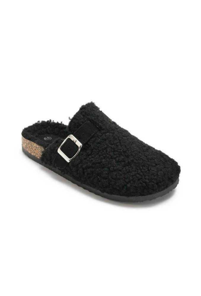 Joia Paris - Wholesale Mules - Women's - Flat moumouted mule with fur and buckle 87XQ8