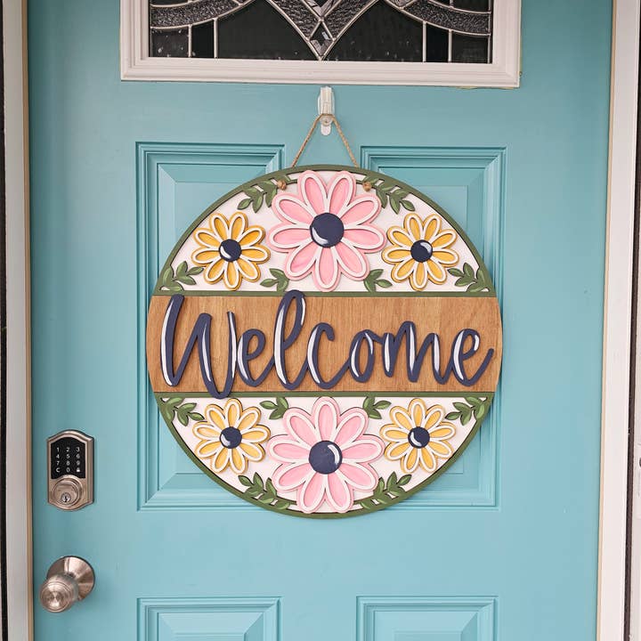 Teal Moon Creations - Wholesale DIY Craft Kit - DIY Welcome Floral Trio Door Hanger3