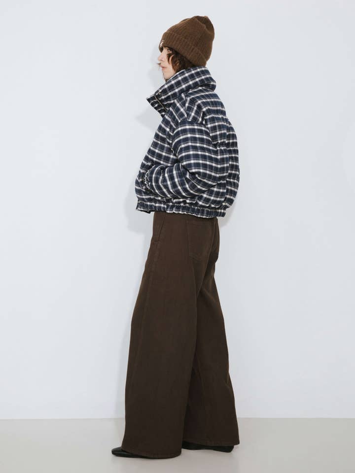 SteelBlue Blue Striped Short Down Coat for wholesale on Faire4