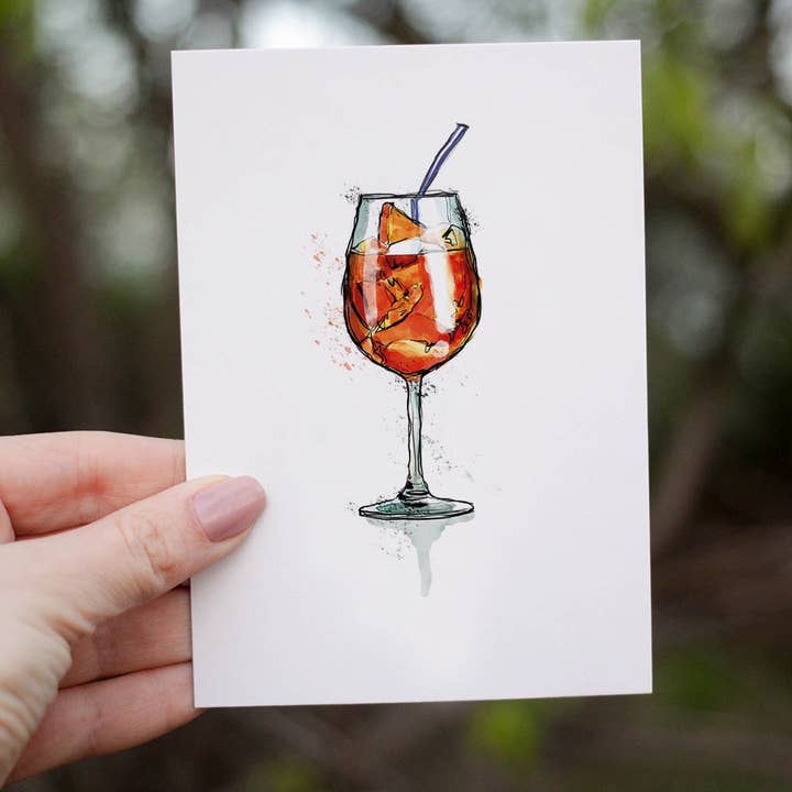 Aperol Spritz Greetings Card for wholesale by Memorology
