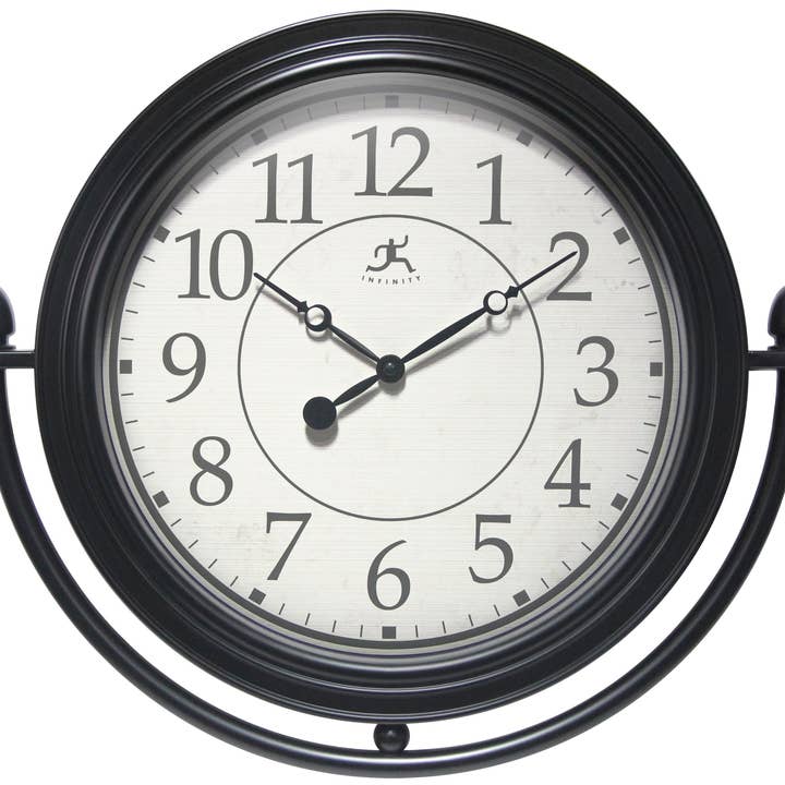 Round Black Wall Clock 17 Inch for wholesale by Infinity Instruments