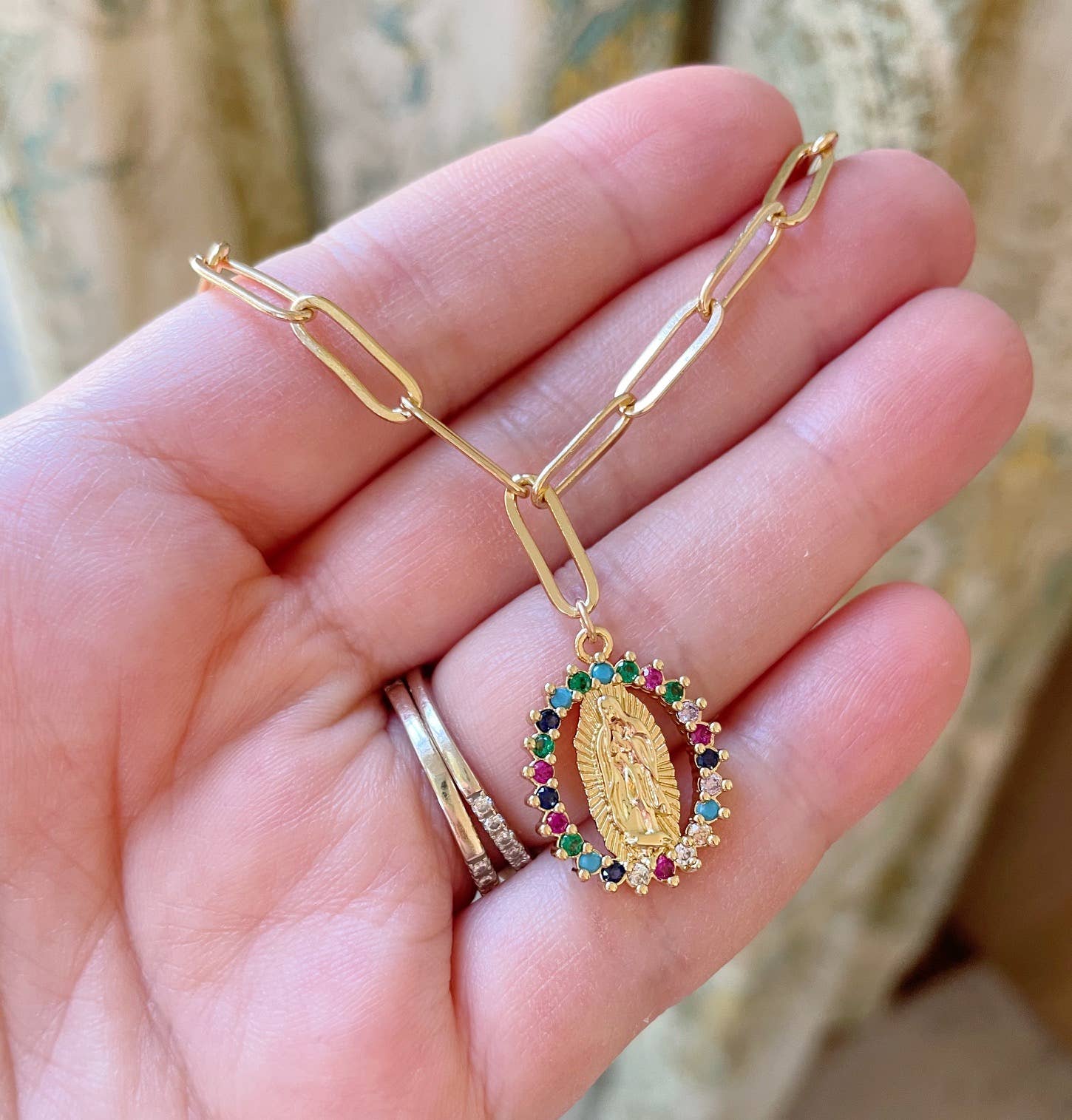 Laalee Jewelry – Engroshandel Halskæde med vedhæng – Jomfru Maria Paperclip kæde halskæde, religiøse smykker4