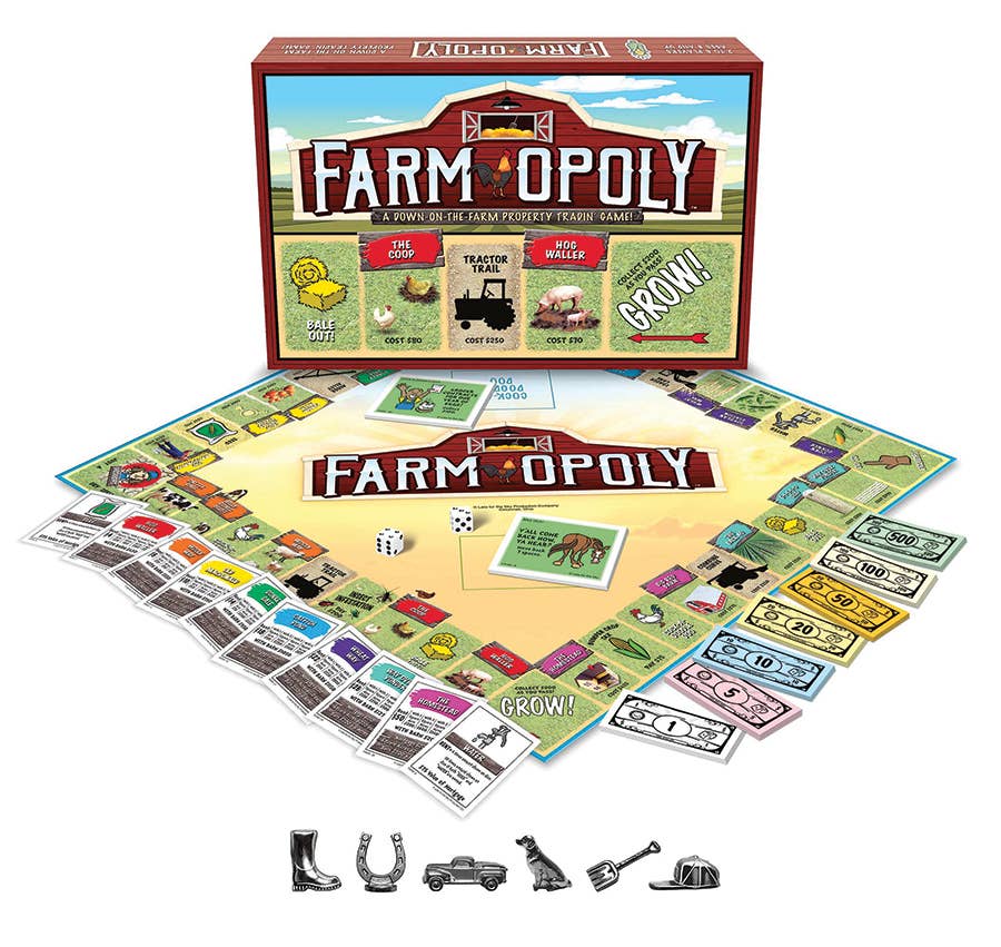 Outset Games and Cobble Hill Puzzles - Wholesale Board Game - Farm-Opoly (new design) Board Game, by Late for the Sky2