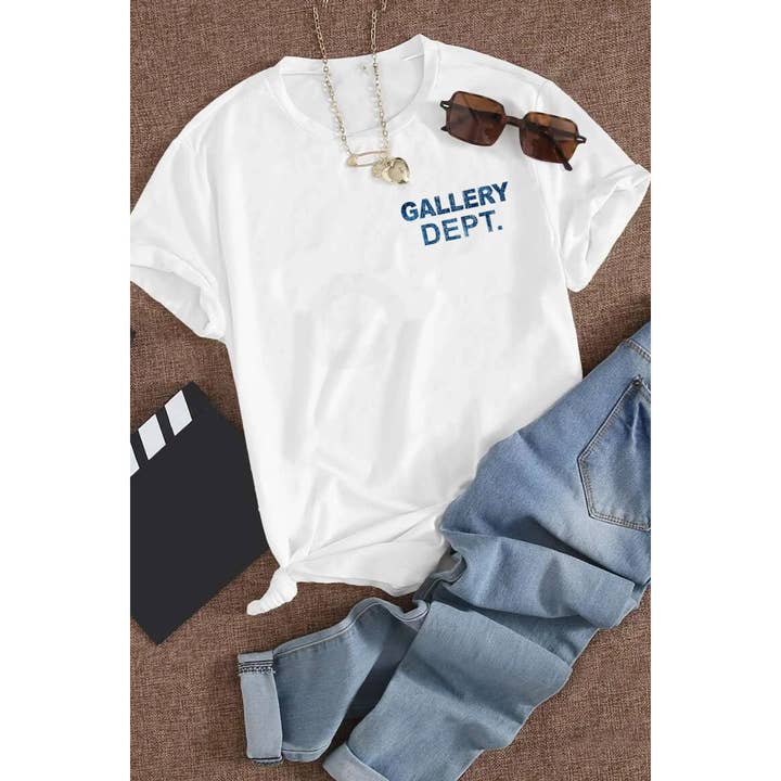 GALLERY DEPT GRAPHIC DENIM GRAPHIC WOMEN TEE for wholesale by nobarand