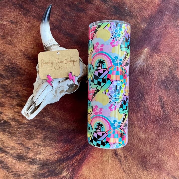 Retro Summer 20oz Skinny Tumbler for wholesale by Ranchy Roan Boutique