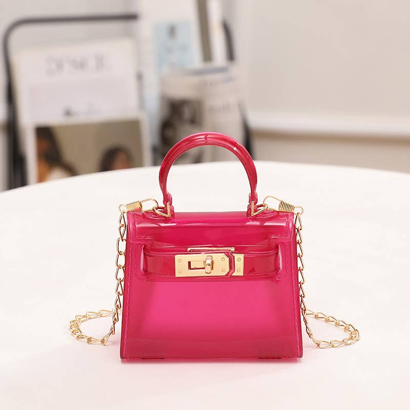 Little Trendy - Wholesale Top Handle Bag - Women's - Candy color small pvc bag Transparent jelly bag Kelly bag12